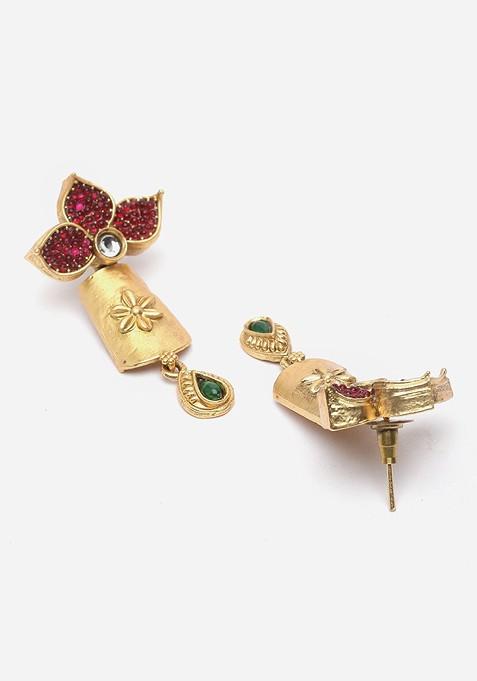 Gold Plated Artificial Stones and Beads Jewellery Set