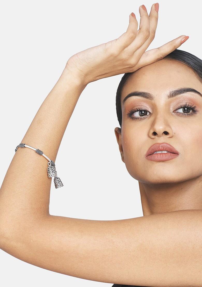 Set of 3 German Silver Plated And Stone Studded Jewellery Set