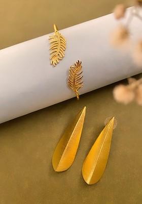 Gold Plated Leaf Shaped Jewellery Set