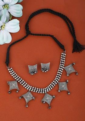 Silver Plated Oxidised German Silver Jewellery Set