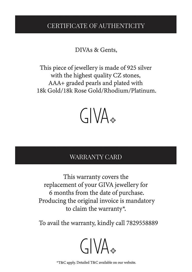 Indya X Giva Rose Gold Plated 925 Sterling Silver Artificial Stones Studded Drop Earrings