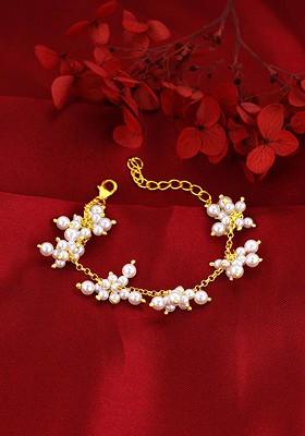 Indya X Giva 925 Sterling Silver Gold Plated Bead Bracelet