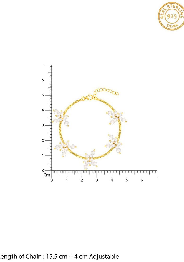 Indya X Giva 925 Sterling Silver Gold Plated Bead Bracelet