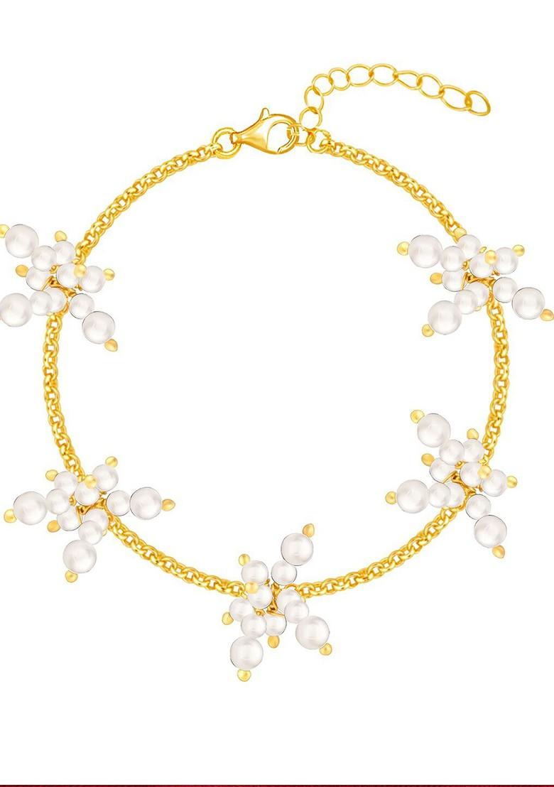 Indya X Giva 925 Sterling Silver Gold Plated Bead Bracelet