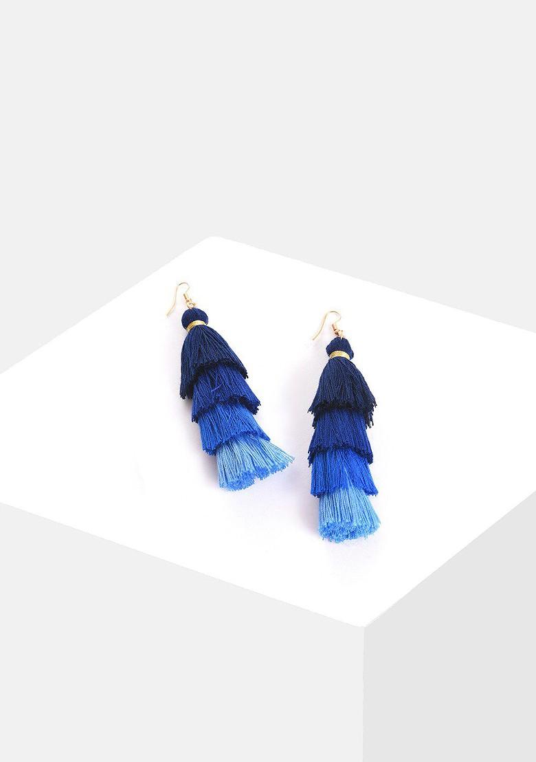 Buy Women Blue Gold Plated Drop Earrings 26408704 Jewellery