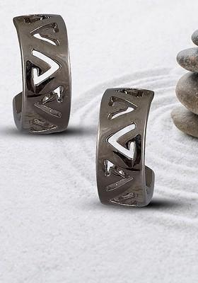 Silver Plated Classic Half Hoop Earrings