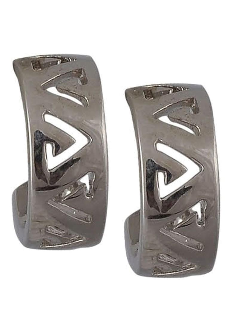 Silver Plated Classic Half Hoop Earrings