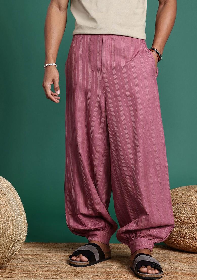 Buy Men Striped Trousers - 26530704 - Pants & Bottomwear - Indya