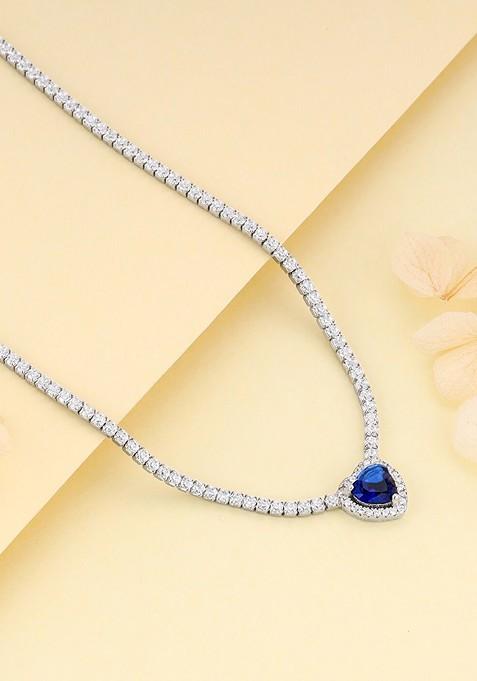 Indya X Giva 925 Sterling Silver Rhodium Plated Necklace