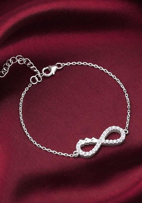 Indya X Giva 925 Sterling Silver Rhodium Plated Charm Bracelet