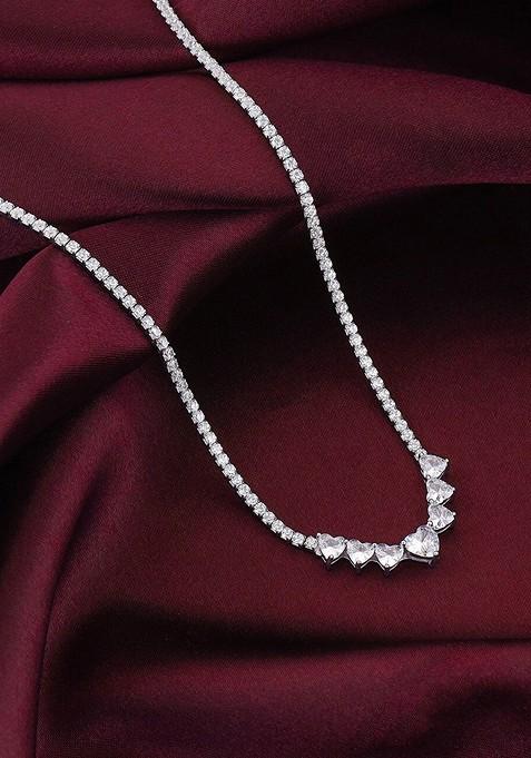 Indya X Giva 925 Sterling Silver Rhodium Plated Necklace