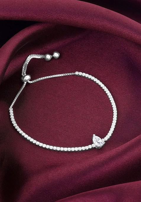 Indya X Giva 925 Sterling Silver Rhodium Plated Wraparound Bracelet