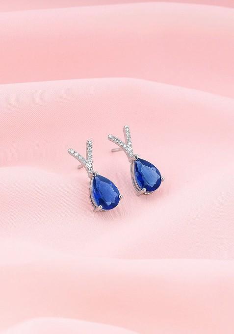 Indya X Giva 925 Silver Midnight Blue Earrings