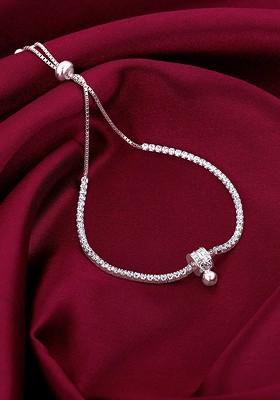 Indya X Giva 925 Sterling Silver Rhodium Plated Charm Bracelet