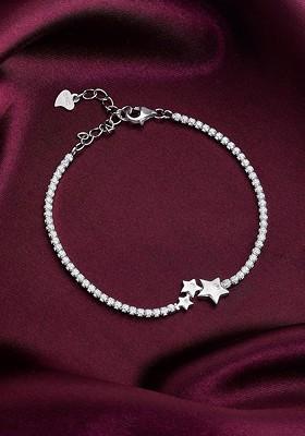 Indya X Giva Sterling Silver Rhodium Plated Link Bracelet