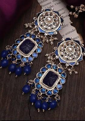 Gold Plated Contemporary Drop Earrings