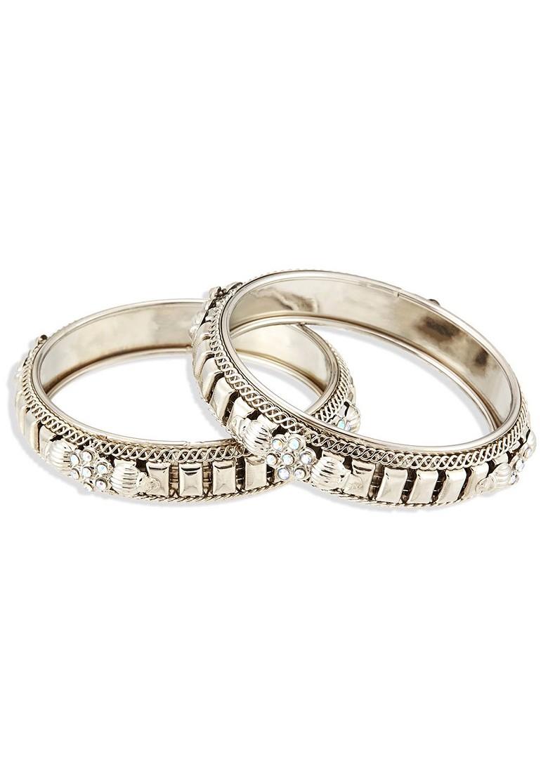 German Silver Stone Studded Jewellery Set