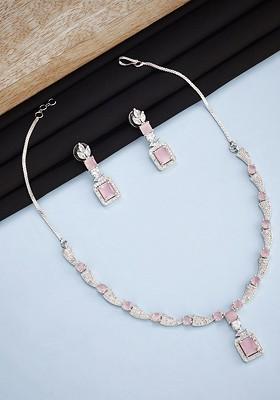 Gold Plated Cubic Zirconia Studded Jewellery Set