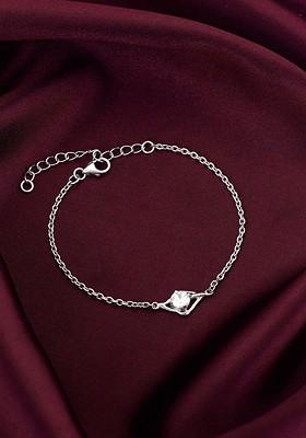 Indya X Giva 925 Sterling Silver Rhodium Plated Adjustable Link Bracelet