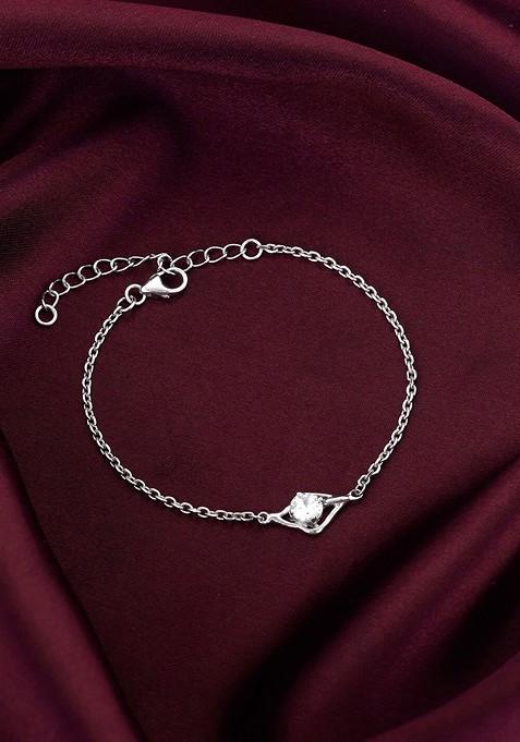 Indya X Giva 925 Sterling Silver Rhodium Plated Adjustable Link Bracelet