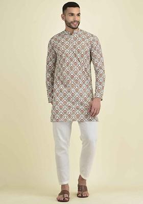 Ethnic Motifs Printed Regular Thread Work Kurta With Pyjamas