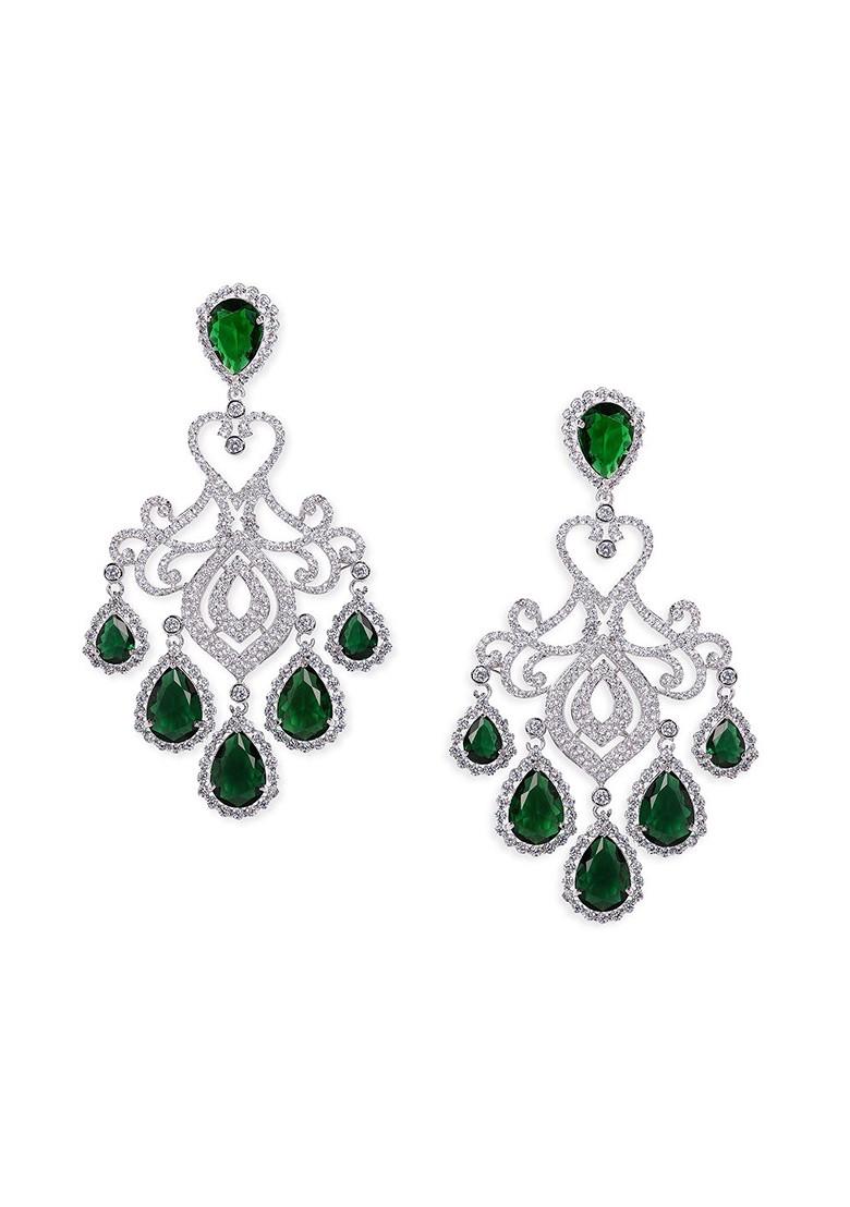 CZ Elegance Cluster Setting Heavily Embellished Jewellery Set