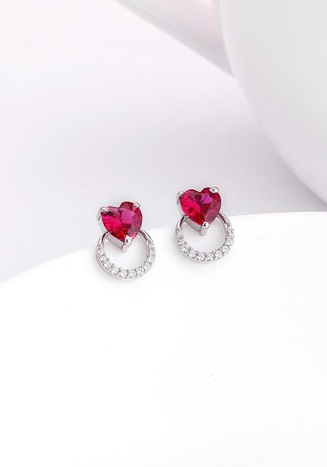 Indya X Giva Rhodium Plated Sterling Silver Studs Earrings