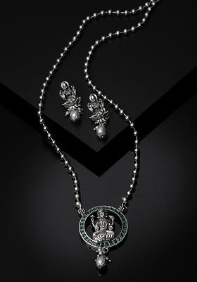 Silver Plated Stone Stud Jewellery Set