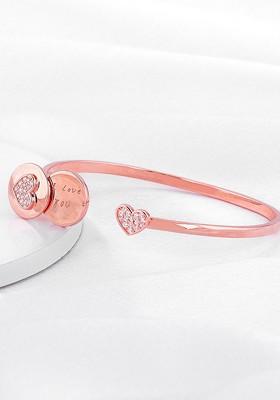 Indya X Giva Sterling Silver Rose Gold Plated Kada Bracelet