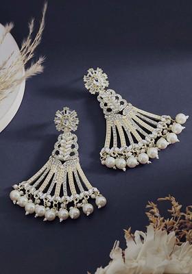 Gold Plated Contemporary Drop Earrings