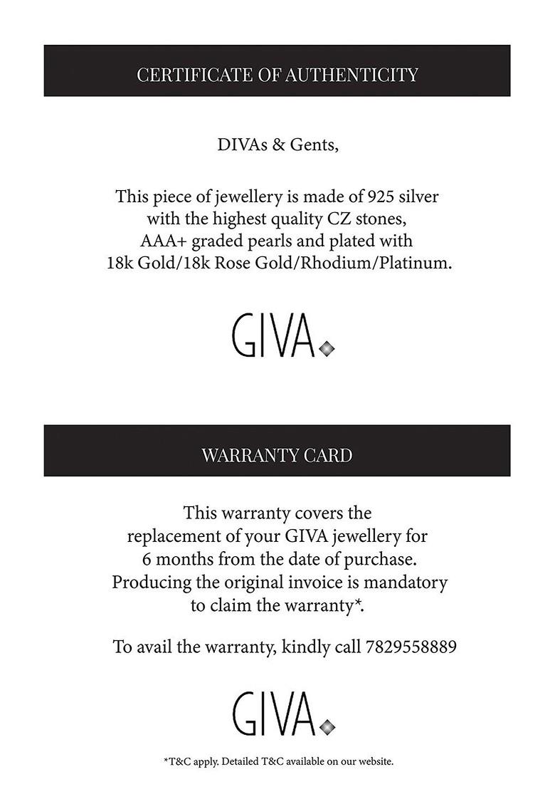 Indya X Giva 925 Sterling Silver Rose Gold Plated Stone Studded Floral Necklace