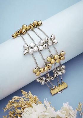 German Silver Gold Plated Multistrand Bracelet