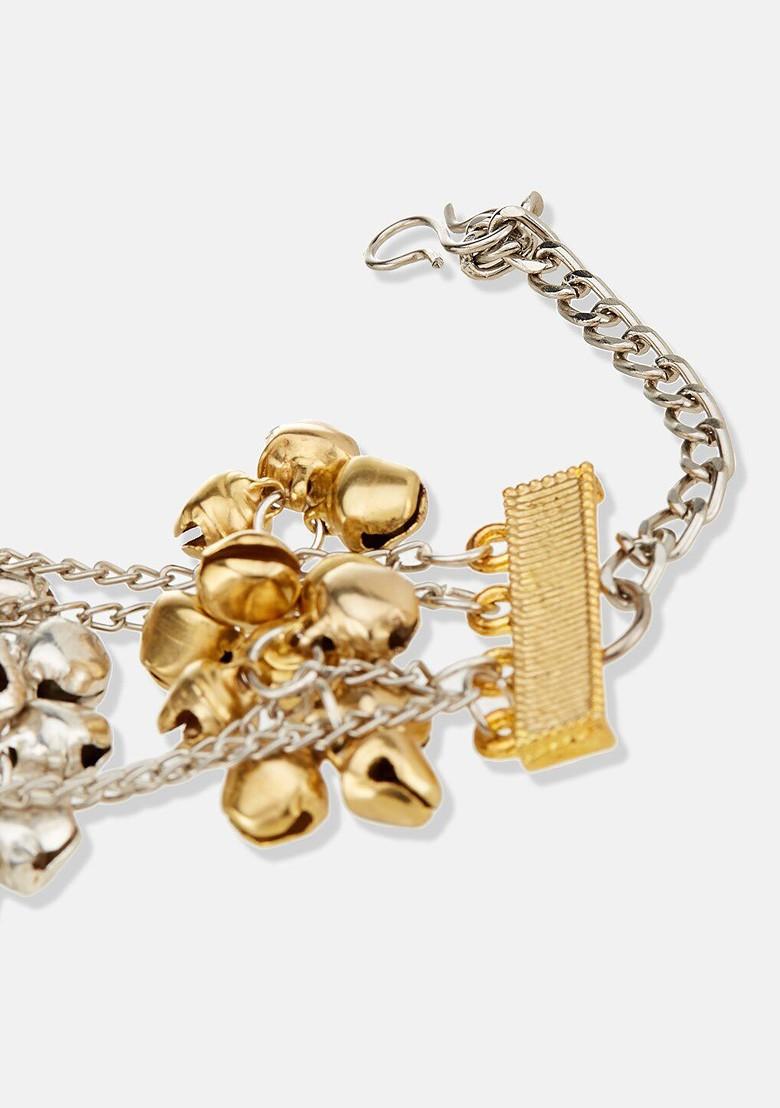 German Silver Gold Plated Multistrand Bracelet