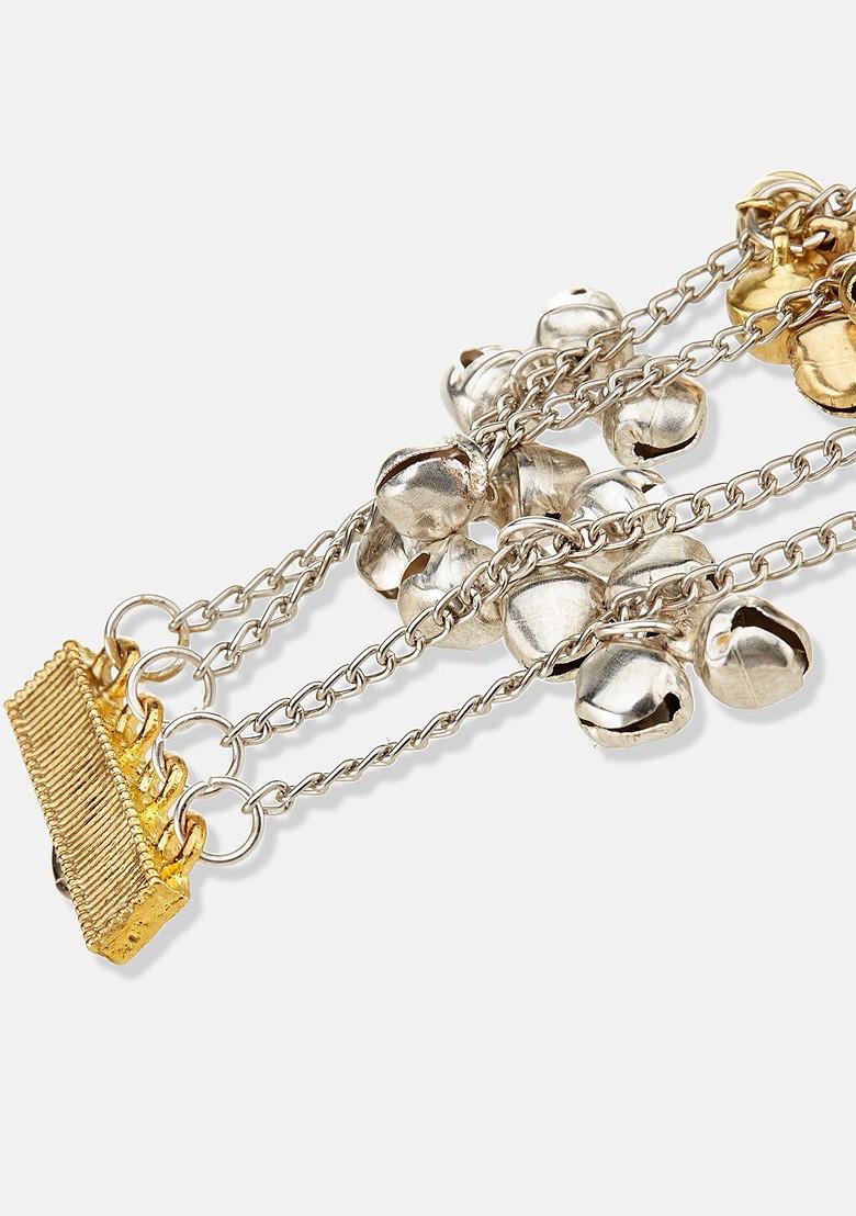 German Silver Gold Plated Multistrand Bracelet