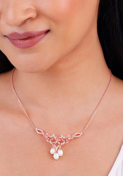 Indya X Giva 925 Sterling Silver Rose Gold Plated Necklace