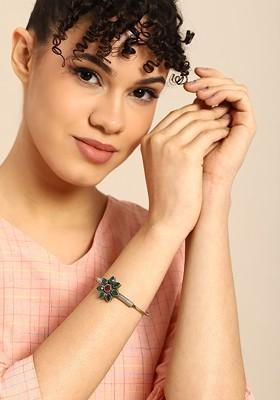 Women Silver-Plated Cuff Bracelet