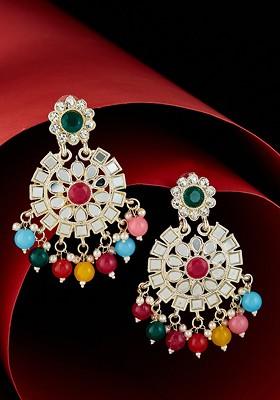 Gold Plated Contemporary Drop Earrings