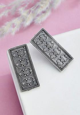Silver Plated Contemporary Studs Earrings