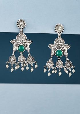 Silver Plated Contemporary Drop Earrings