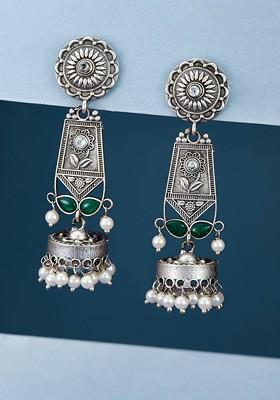 Silver Plated Contemporary Drop Earrings