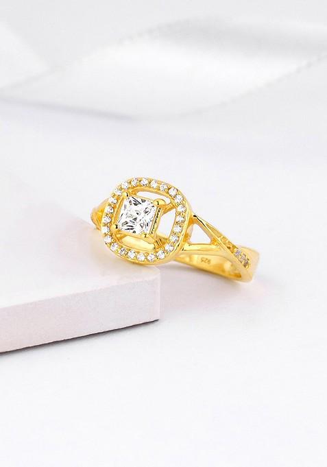 Indya X Giva Gold Plated Stones Studded Finger Ring