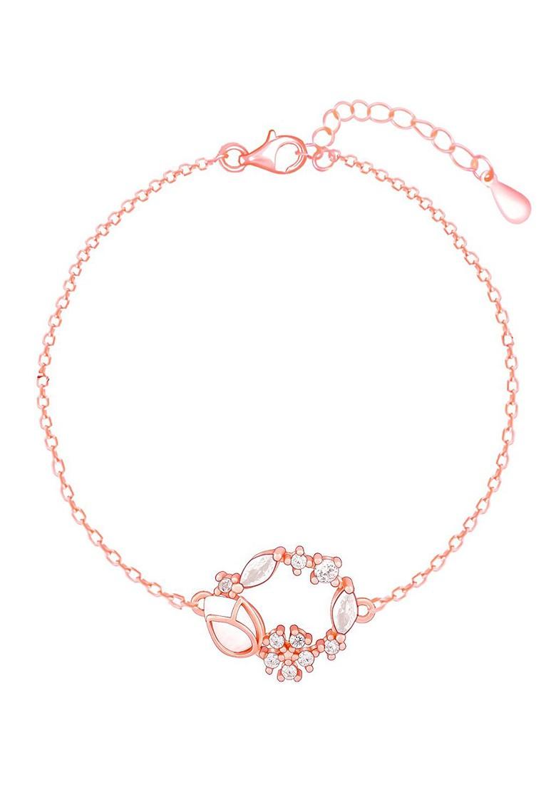 Indya X Giva 925 Sterling Silver Rose Gold Plated Charm Bracelet