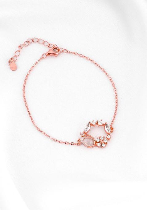 Indya X Giva 925 Sterling Silver Rose Gold Plated Charm Bracelet