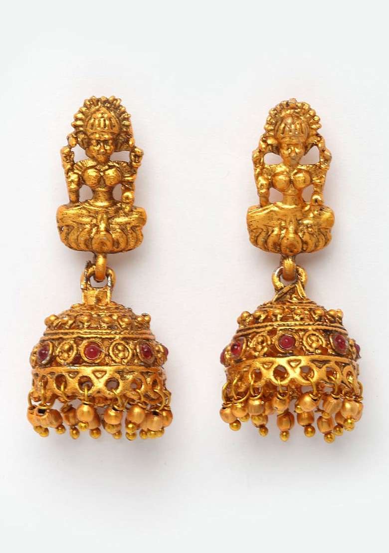 Gold Plated Stone Studded Jewellery Set - Indya