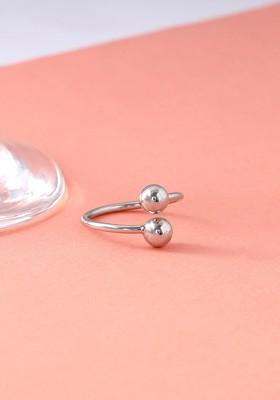 Indya X Giva 925 Sterling Silver Rhodium Plated Mingled Finger Ring