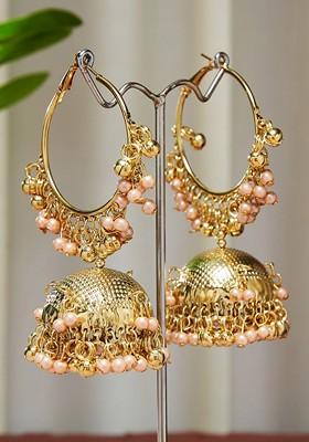 Gold Plated Beaded Classic Jhumkas