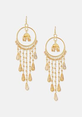 Brass Gold Plated Chandelier Drop Earrings