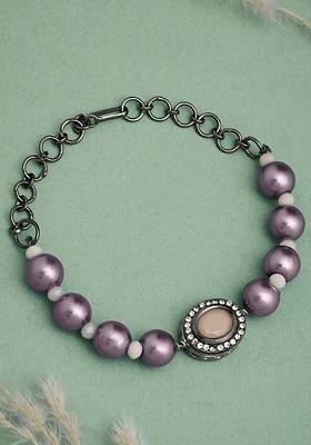 Silver Plated Brass Beaded Wraparound Bracelet