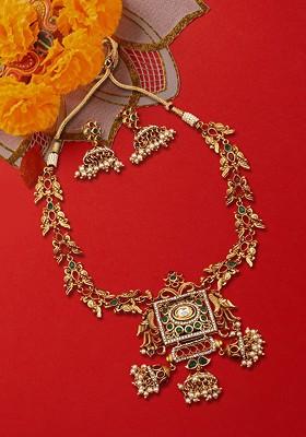 24CT Gold-Plated Stone Studded Jewellery Set
