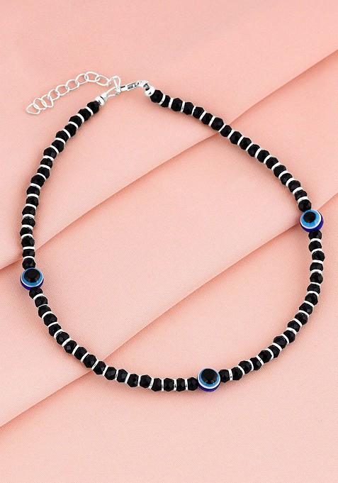 Indya X Giva Rhodium Plated 925 Sterling Silver Stone Studded Anklets